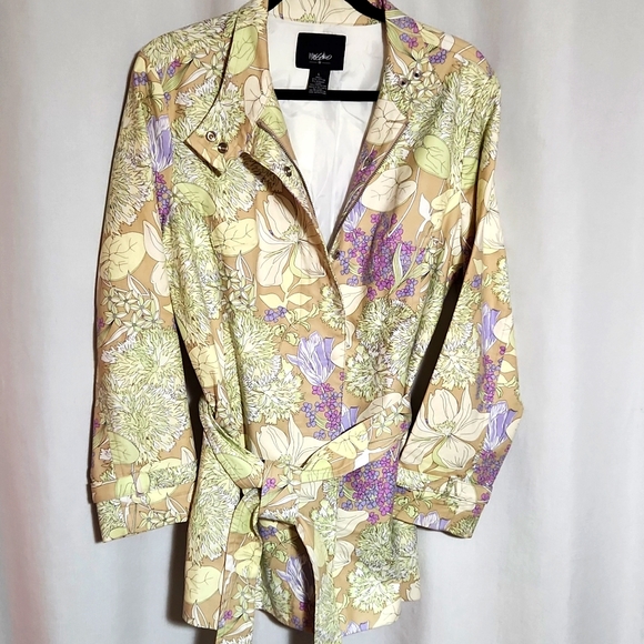 Mossimo Supply Co. Jackets & Blazers - Mossimo Women's Floral Mid Length Full Zip Jacket  Large EUC!!